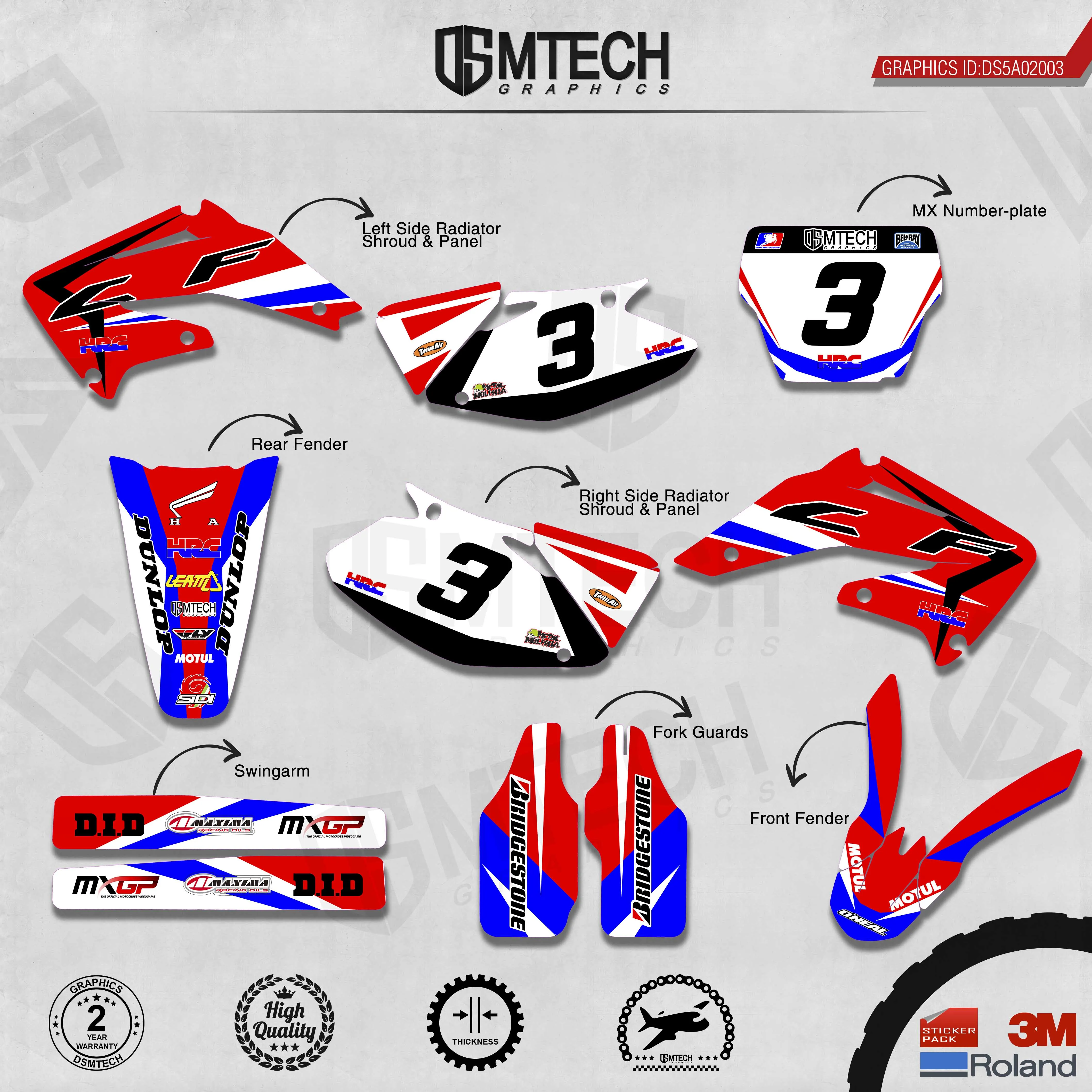 DSMTECH    ׷  Decals 3M   ƼĿ 2002-2003 2004 CRF450R 003