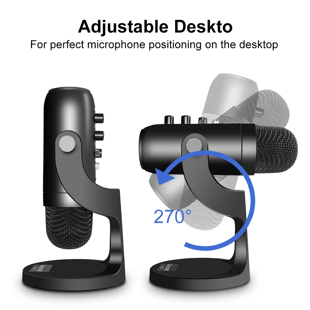 G-MARK USB Condenser Microphone For Computer Record Game Stream Podcast With Real-time Monitoring Headphone wireless microphone