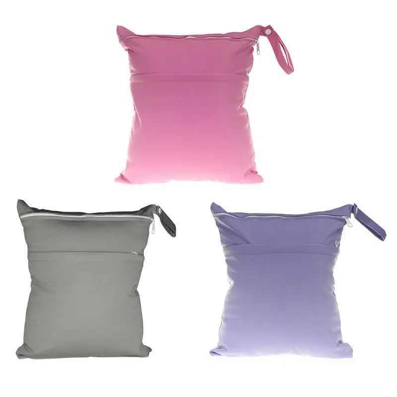 

Reusable Waterproof Baby Wet Dry Bag Swim Travel Bags Infant Washable Dual Zip Infant Nappy Pouch