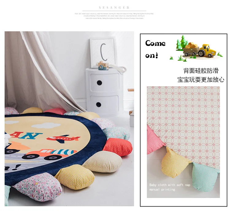 Мультяшные животные детские игровые коврики коврик для малышей Дети Ползания одеяло круглый ковер игрушки коврик для детской комнаты