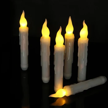 

6pcs LED Simulation Candle Flame Light Yellow Flicker Electronic Tear Wax Drop Candle Model for Christmas Home Party Decor