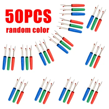 

50pcs Seam Ripper Stitch Quick Unpicker Sewing Craft Tool Safe Plastic Handle DIY Craft Thread Cutter Cross Stitch Sewing Tools