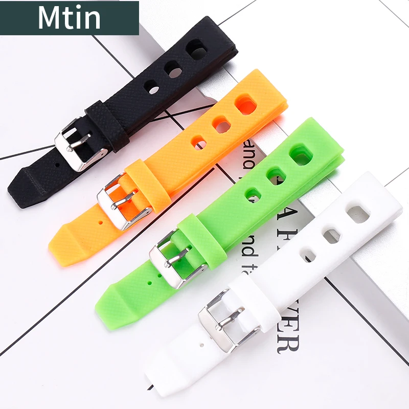 

20mm Silicone Strap Pin Buckle Watch Accessories for Casio Tissot Seiko Outdoor Sports Diving Wristband Watch Chain tools
