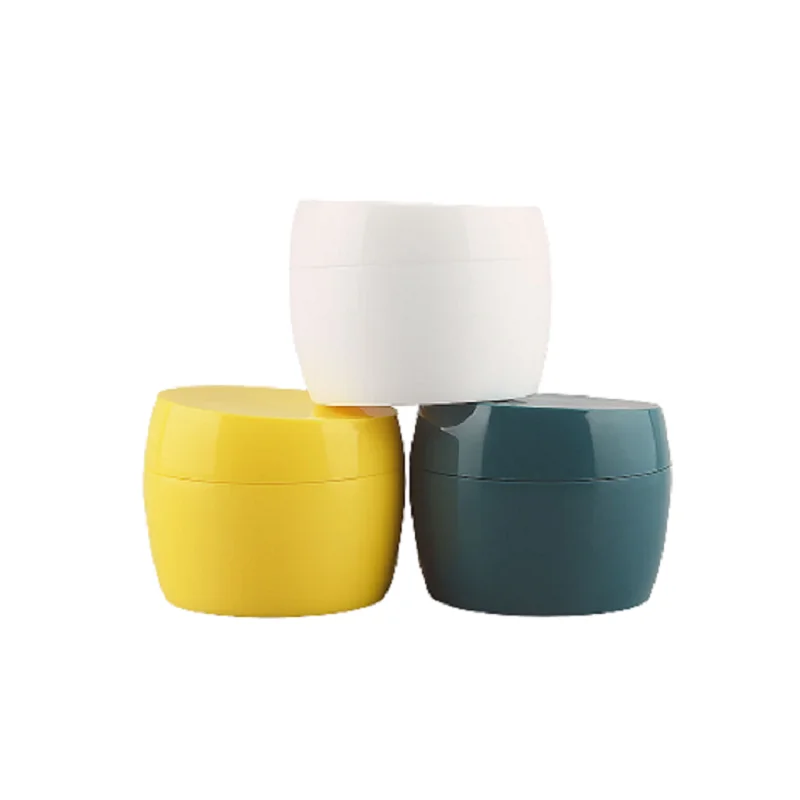 

50G High Grade White Yellow Green Plastic Cream Jars Empty Elegant Cosmetic Packaging Container Refillable Bottle 20pieces