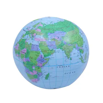 

PVC Air Inflation English Globe Colorful World Map Stress Relief Toy Baby Kids Soft Ball School Educational Terrestrial Globe