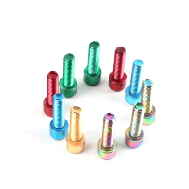 

MTB Bicycle Handlebar Screws Titanium-plated Colorful Handlebar Stem Screws M5*18MM Aluminum Alloy Fixed Gear Stem Riser
