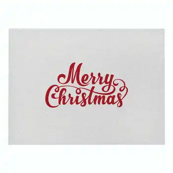

Fashion New Holiday Home Placemat Linen Kitchen Christmas Insulation Decoration Mat Red Cotton