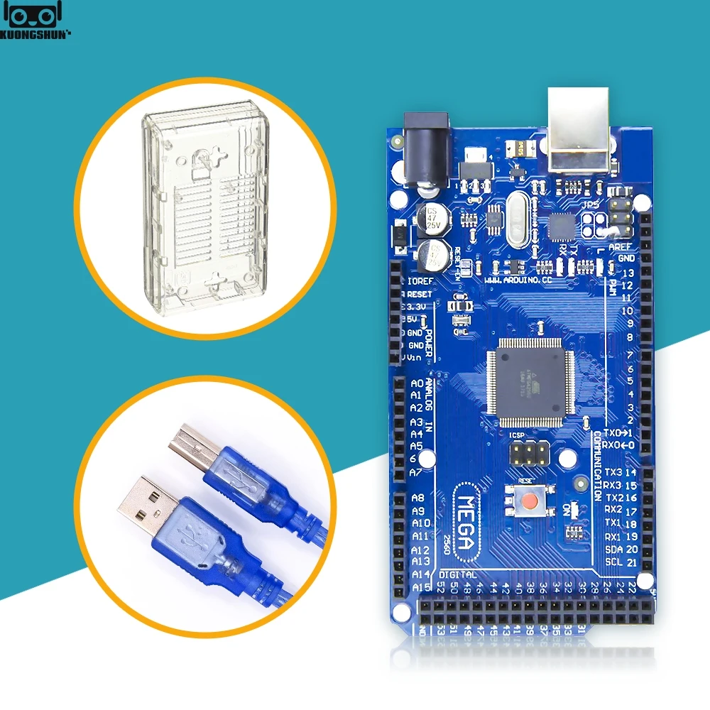 MEGA2560 Mega 2560 R3 REV3 ATmega2560 16AU CH340G плата на usb кабель совместимый с arduino без USB