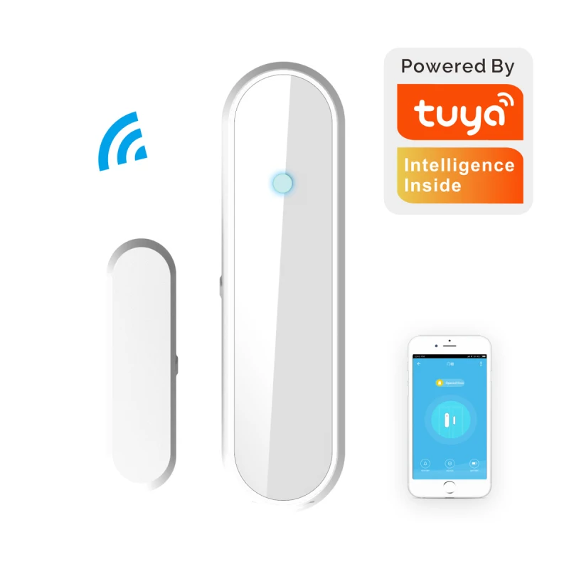 Tuya Zigbee/Wifi Door Sensor Home Security Protection Alarm Safety Window Door Open/closed Detector Support Tuya Smart Home App emergency strobe lights