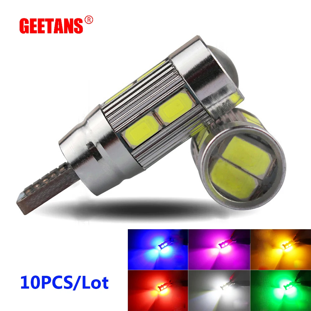 10 шт. Ксеноновые белые светодиодные Лампы для проекторов GEETANTS 5 Вт T10 10SMD 5730 |