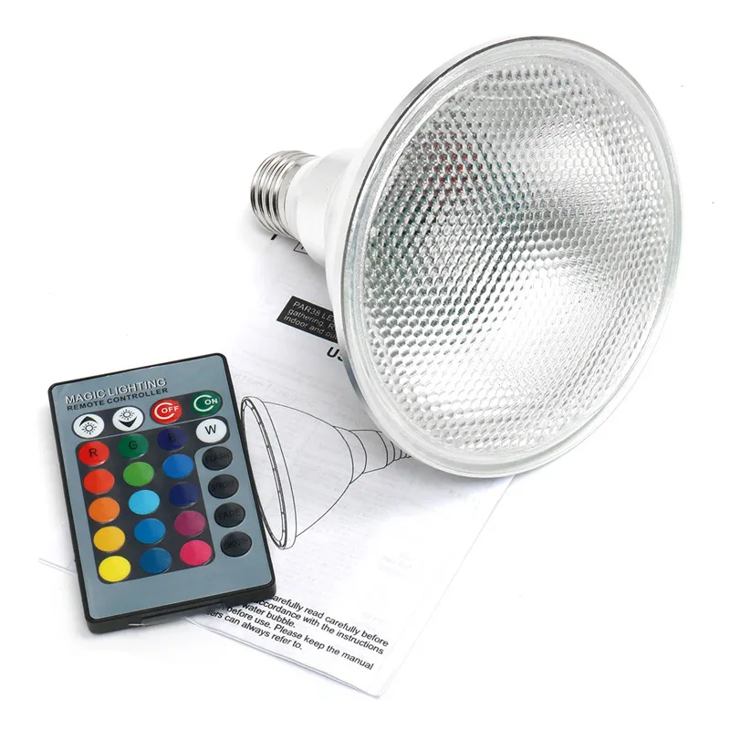 Светодиодсветильник RGB лампа E27 с регулируемой яркостью волшебное сценическое