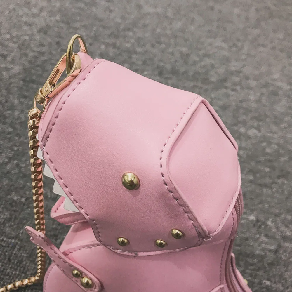 Женская сумка на плечо в форме динозавра с заклепками и цепочкой, сумочка, сумка на плечо, модная женская кожаная мини сумка-мессенджер Bolsas