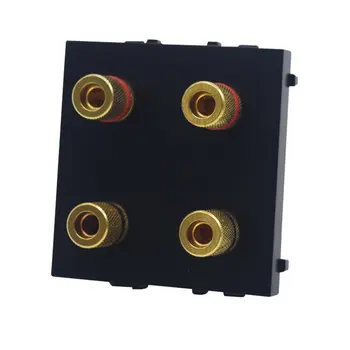 

Four-Port Audio Socket Sound Speaker Wall Audio Junction Box Plate Panel Connector Type 86 Combined Dual Audio Socket