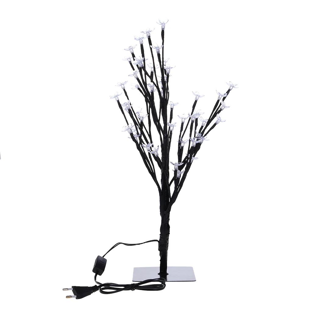 48 LED EU Plug 3D Table-Lamp Copper wire Christmas Cherry Plum Blossom Tree Night Light for Home Indoor Bar Decor Fairy Light