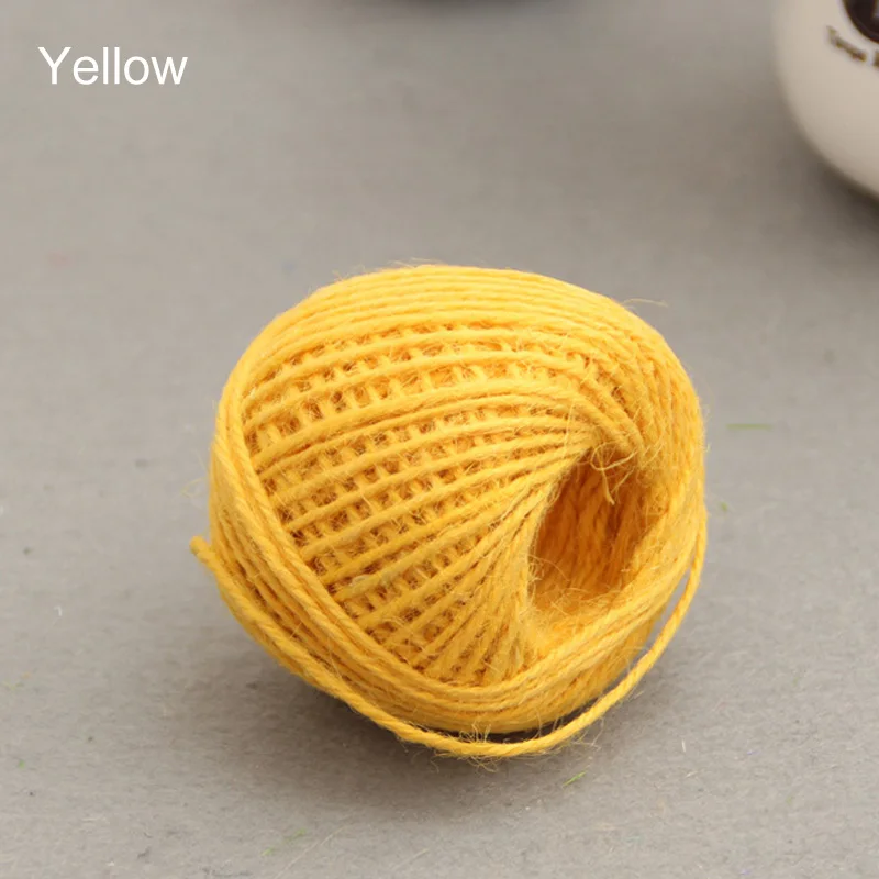 Цвет: желтый 1 рулон подарочная упаковка кордная нить Hessian шнур DIY Скрапбукинг джутовый шпагат натуральная Мешковина вечерние свадебные принадлежности 50 м Ремесло Декор - Цвет: Цвет: желтый
