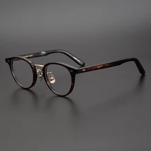 

Handmade Retro Round Acetate Eyeglasses Frame for Men Women's Recipe Optical Prescription Glasses Japanese Brand Vintage Eyewear