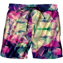 Colorful diamond 3D printing Beach Casual Shorts Unisex Fashion Summer Board shorts Couple vacation Hip Hop Shorts