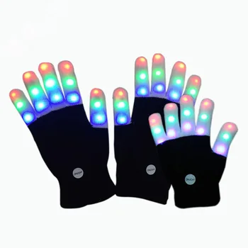 

1 pair New Arrival Light-Up Toys LED Flashing Magic Glove Glow In The Dark Toys Light Up Finger Tip Lighting Toy For Children