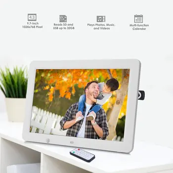 

12 inch HD Digital Photo Frame Motion Sensor & 8GB Memory LED Picture Frame with Wireless Remote Control Music MP3 Video MP4
