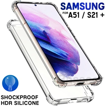 Original Funda silicona transparente teléfono móvil carcasa lujo a prueba de golpes para Samsung Galaxy S21 S20 FE Note 20 Ultra S10 S9 S8 10 Plus Lite 9 8 A52 A51 A71 A12 A72 A50 A70 A40 A41 A32 A31A21 A20 A21S Fundas