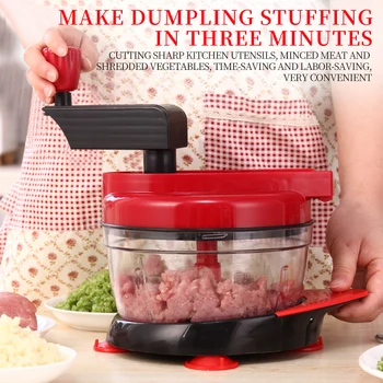 

Multi-function Vegetable Cutter Manual Meat Grinder Household Chopper Machine 6 Kinds of Grater Kitchen Tool Manuel Blender