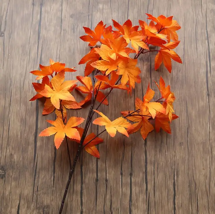 10p Silk Maple Tree Branches Artificial Greenery Plant Green Maple Tree