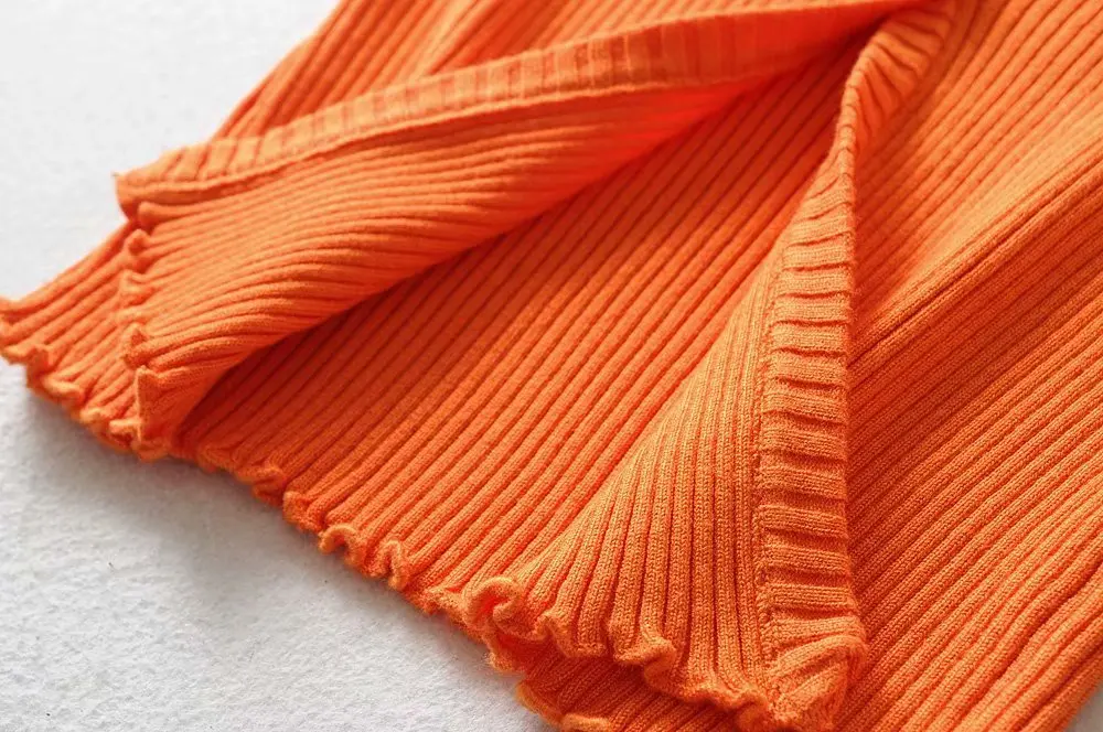 Bazaleas кнопки в стиле ретро Женская футболка harajuku футболка Прямая панк обрезанная футболка женская мода оранжевый вязаный укороченный топ