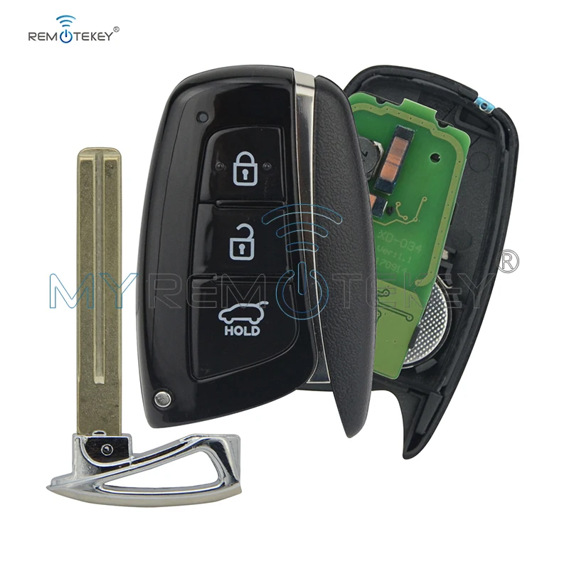

New style Smart car key for Hyundai Santa Fe IX45 2013 2014 3 button 433mhz ID46 electronic chip 7952 keyless entry remtekey