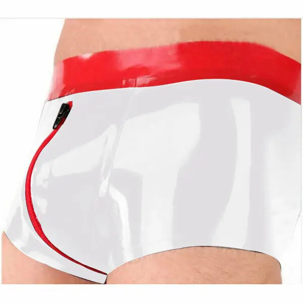 Latex Rubber Waterproof Sports Boxer Shorts with Zipper S-XXL men underwear
