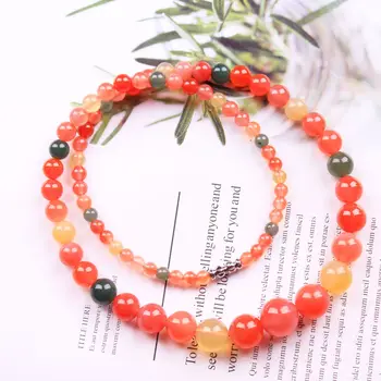 

Fine-grade natural candy color salt source agate tower chain, high-quality lady beaded clavicle chain, female jewelry gift