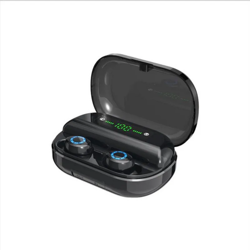 TWS беспроводные Bluetooth наушники с сенсорным управлением, цифровой дисплей, беспроводные наушники, Bluetooth гарнитура с зарядным устройством