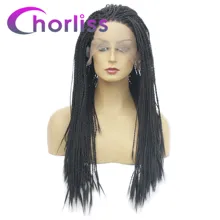 Длинные натуральные черные женские синтетические волосы на кружеве парики 2x твист косы парик Chorliss розовый синий Сенегальский Косплей парики Рождество