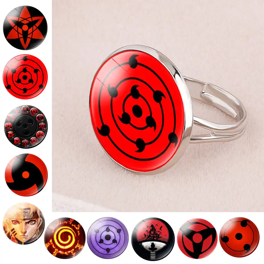 Sharingan Eye Rings Anime Naruto Braided Ring Naruto Sasuke Uchiha Clan Ring Negan Taichi Kakashi Cosplay Jewelry