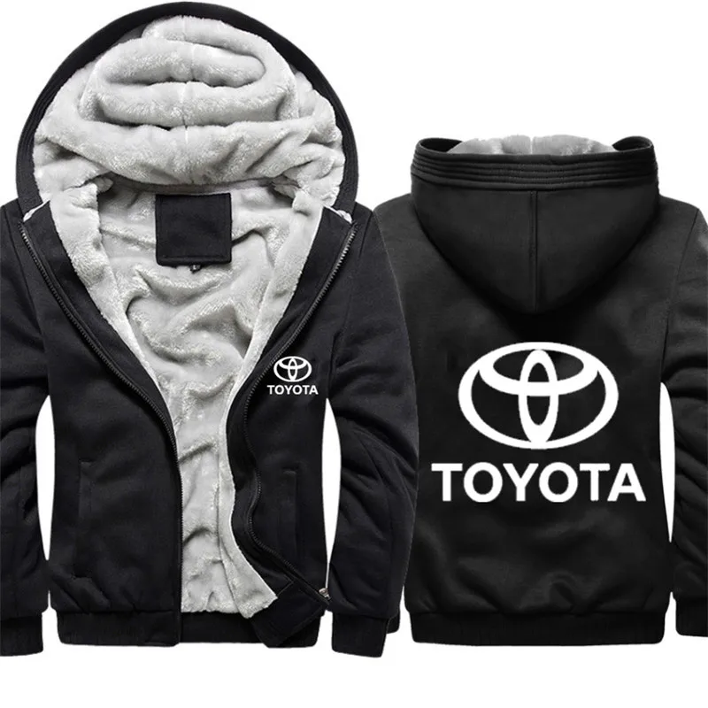 Мужская толстовка с капюшоном с логотипом Toyota, мужская куртка с капюшоном, Зимняя Теплая Флисовая хлопковая камуфляжная мужская куртка на молнии