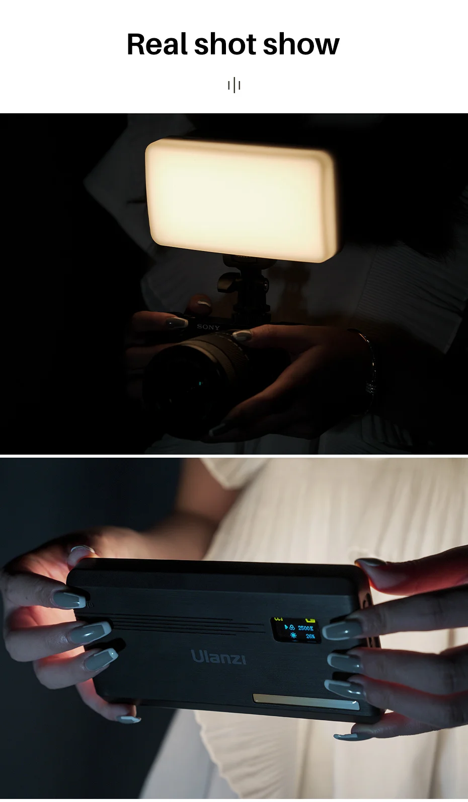 VL200 LED Video Light for Professional 2500K-9000K Dimmable Panel Photography Li