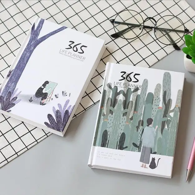 

365 Days Colored Pages Diary Weekly Journal Notebook Planner Year Schedule Plan Note Sketch Book Stationery Agenda 2020 2021