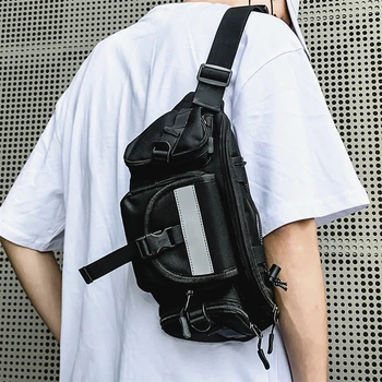 

Men's Chest Bag Crossbody Bag Fashion Brand Ins HOT Shoulder Bag Personality Japanese Male Functional Wind Tooling Bag Waist Bag