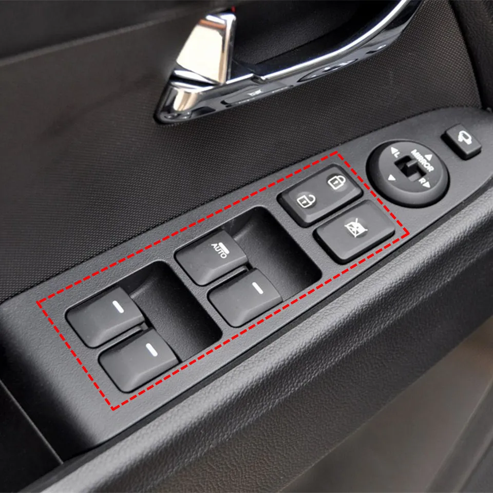 Interruttore Alzacristallo Elettrico Anteriore Sinistro Per KIA Sportage R 2011-2016 – Codice 93570-3W600, Abbassamento Automatico, In ABS