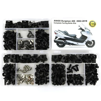 For Suzuki AN400 Burgman 400 2002-2018 Motorcycle Complete Full Fairing Bolts Kit Fairing Clips Nuts Body Screws Steel