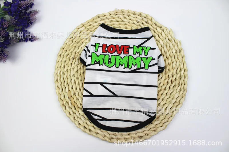 Dog Clothes Spring And Summer Cartoon Printed T-shirt Teddy Bichon Pet Clothing Pet Halloween Clothes