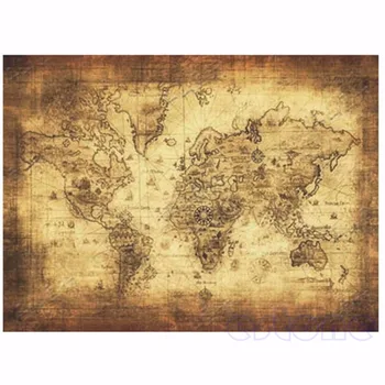 

71x51cm Large Vintage Style Retro Paper Poster Globe Old World Map Gifts
