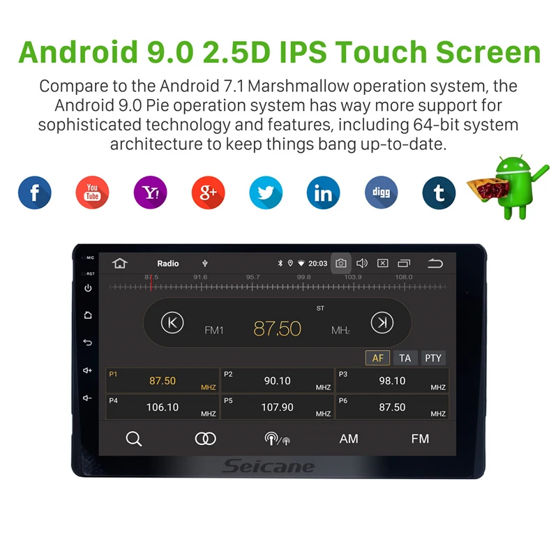Discount Seicane Stereo Android9.0 Navi 9" HD GPS Car Radio For Toyota Sienna XL30 2009-2014 Head Unit Touchscreen Wifi Multimedia Player 3