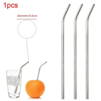 Reusable Metal Drinking Straws Stainless Steel Sturdy Bent Straight Drinks Straw with Cleaner Brush Tube Straws Wedding Party 1