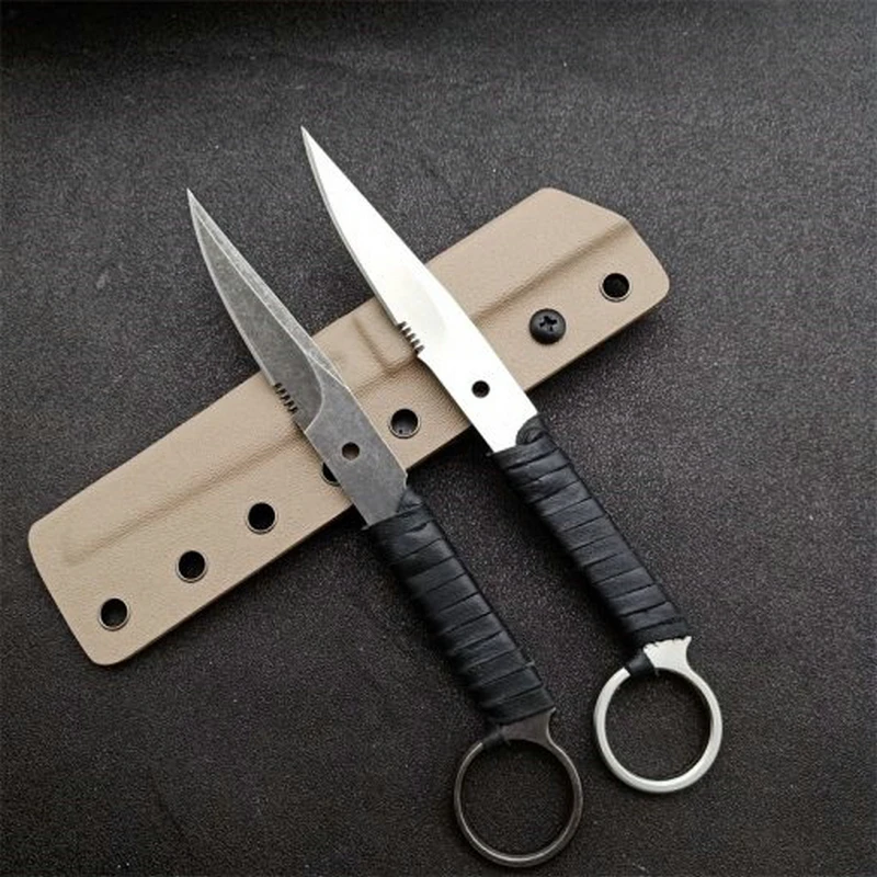 TRSKT Neck Knives 440c Blade Hunting Outdoor Survival Camping EDC Tool Pocket Knife With K Sheath Dropshipping