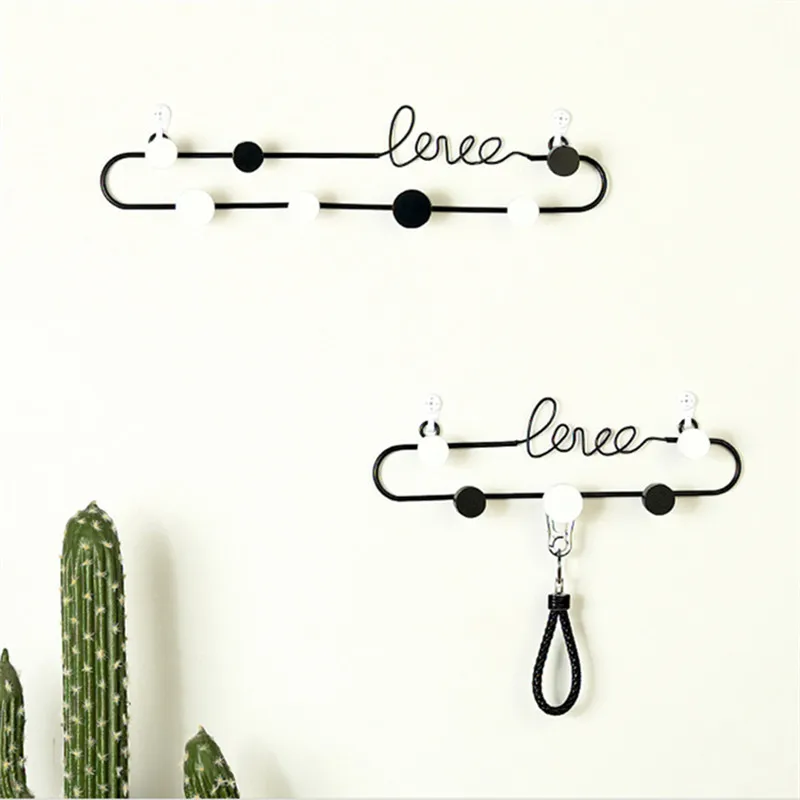 Nordic LOVE Iron Hooks Handmade Wall Hanging Practical Coats Key Receiving Decorative Hook Multifunction Home Golden Metal Racks