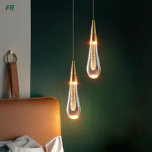 Lustre Led nordique de luxe en cristal, créatif, moderne, simple, personnalité, gouttelettes d'eau