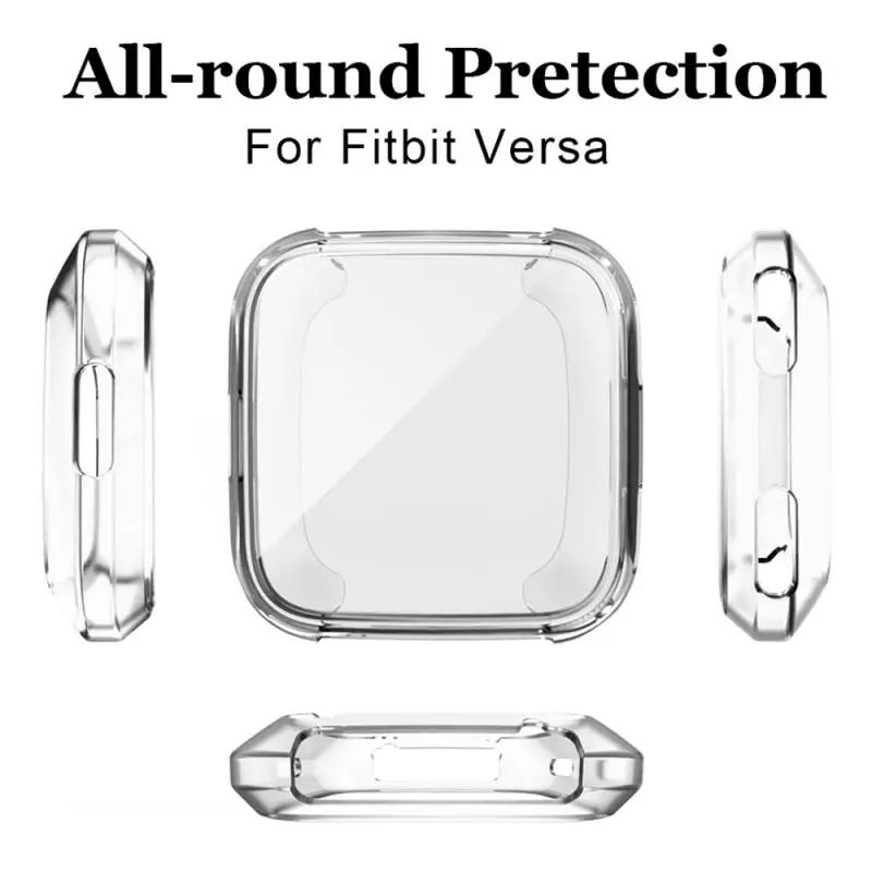 For Fitbit Versa Ultra-thin Soft Plating TPU Case Cover Full Protection Silicone Cases Wearable Devices Protector TSLM1