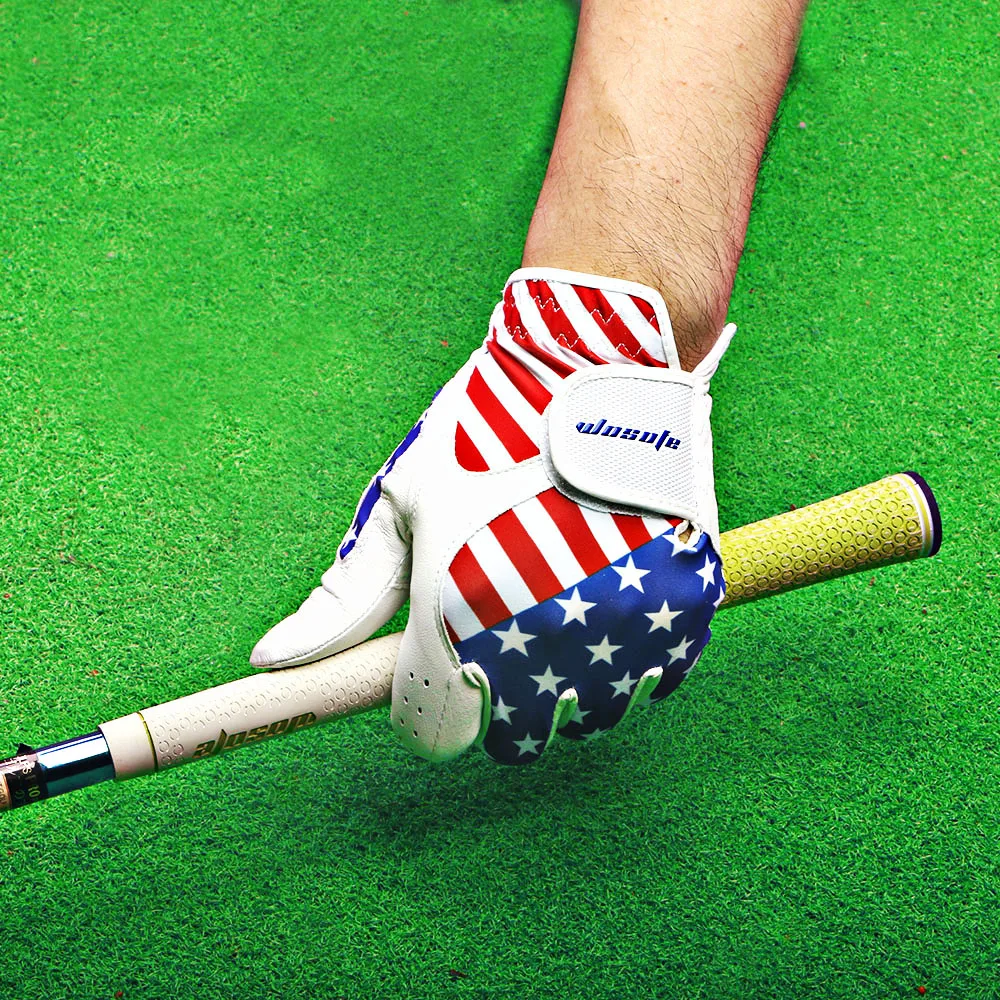 Golf Gloves American Flag Men's Left Handed Antiskid ventilation Golf gloves free shipping