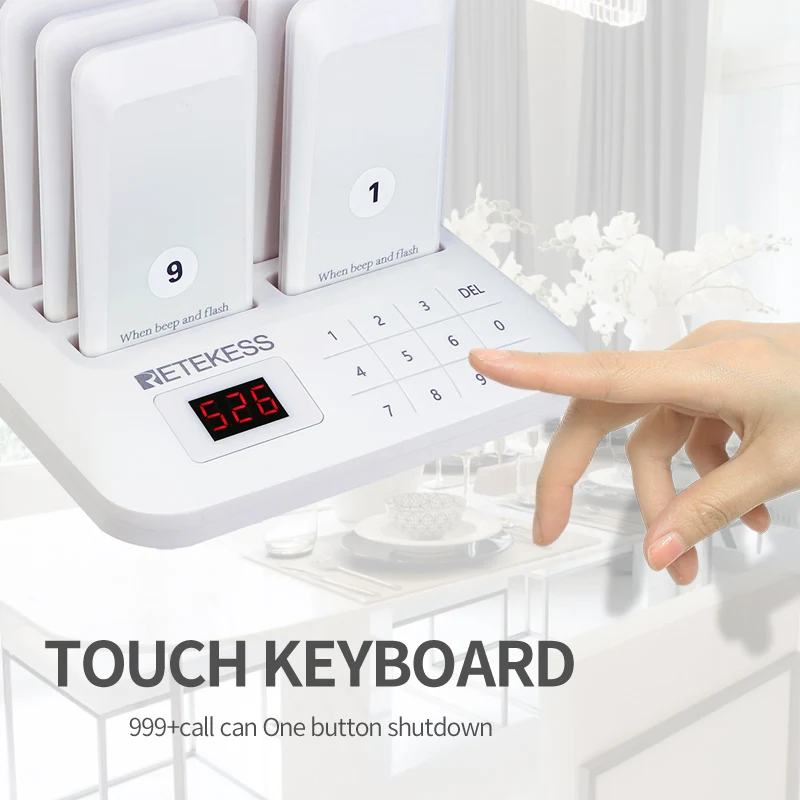 Sistema de Chamada sem Fio Serviço ao Cliente para Café Retekess Restaurante Pager Equipamentos Fila Chamada Garçom Td157 - Imagem 3