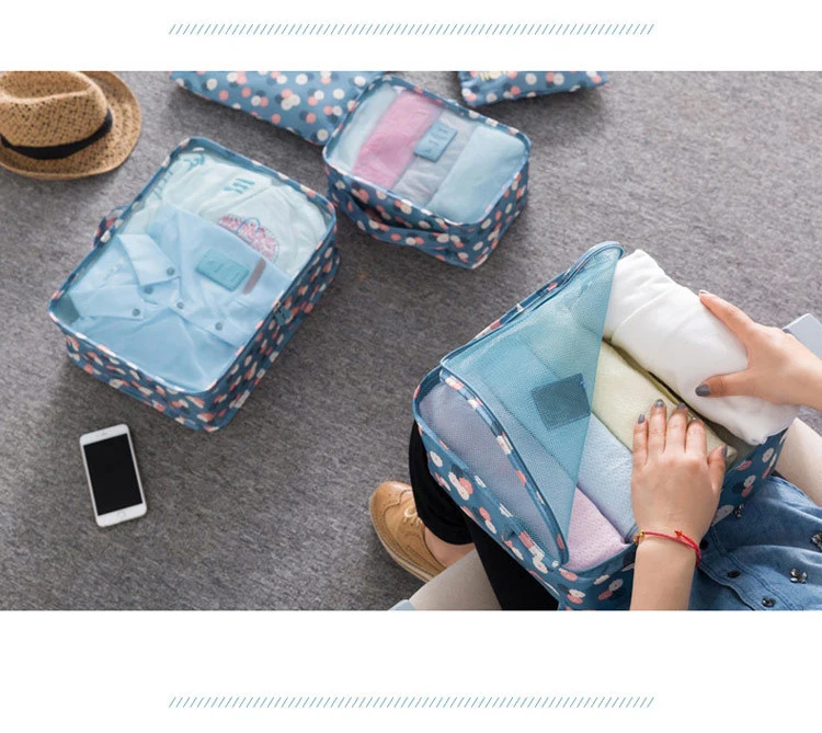 Мода 6 шт./компл. Oxford Тканевые для путешествий Сетчатая Сумка в сумке высококачественный багаж Органайзер упаковка объемный органайзер для Костюмы